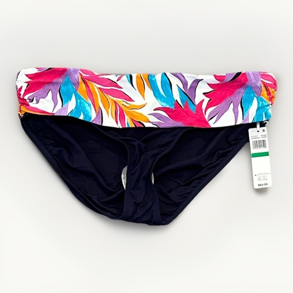 Anne Cole Other - Anne Cole Women's Foldover Bikini Bottoms - White Print, Size Large, New